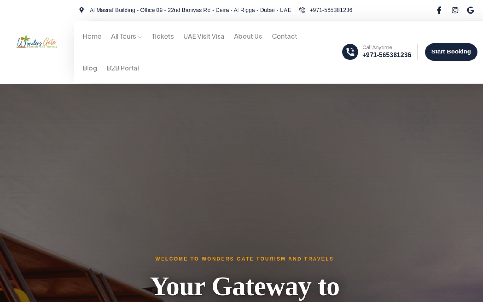 Wondersgate Tourism website preview